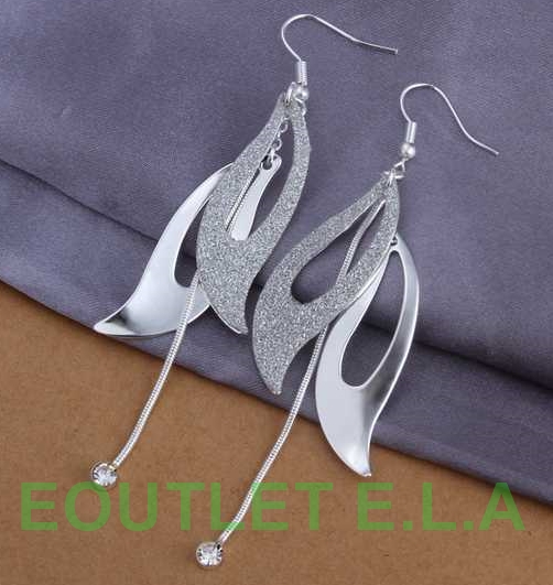 97mm SHINY DANGLE N CRYSTAL DANGLE EARRINGS
